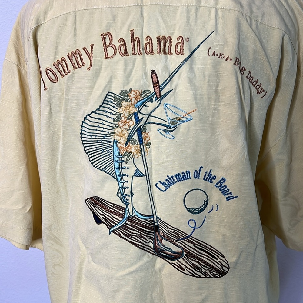 Tommy Bahama Silk Embroidered Shirt Chairman of The Board